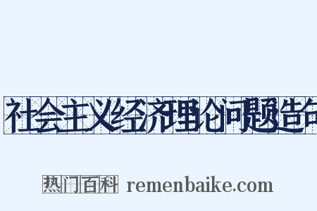 社会主义经济理论问题造句是什么意思的图片